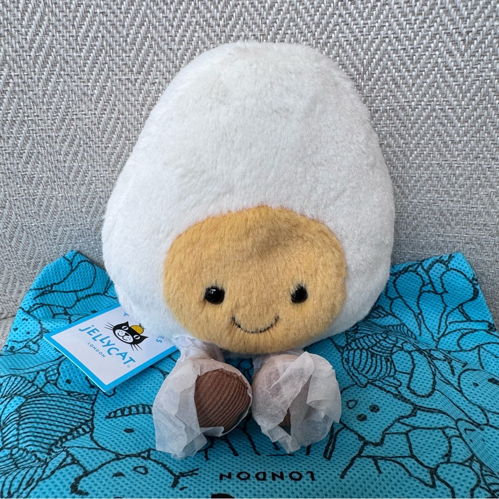 Jellycat Small Amuseables Happy Boiled Egg Plush Toy NWT